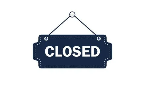 Closed Hanging Sign Icon Vector Illustration Isolated on White Background Stock Illustration
