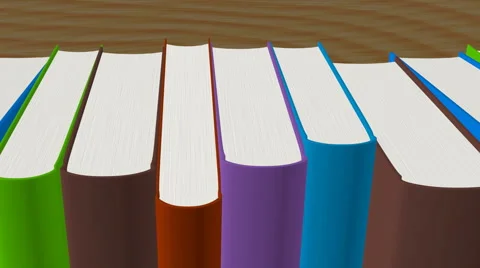 Closed hardback books 3d animation Stock Footage 50982903