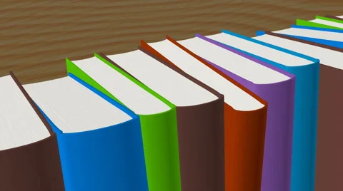 Closed hardback books 3d animation Stock Footage 50982914