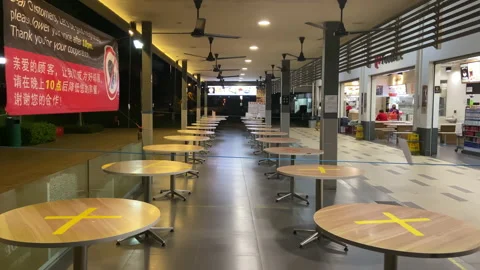 CLOSED HAWKER DINING Stock Footage 132103589