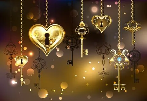 Closed heart with keys Stock Illustration