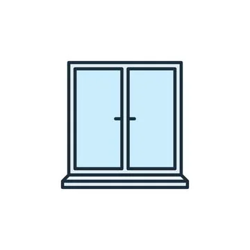 Closed House Window vector concept colored icon or sign Stock Illustration