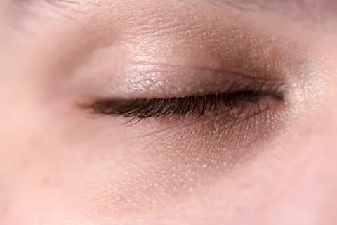 Closed human eye close-up. Stock-Fotos