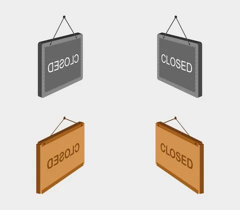 Closed icon illustrated in vector on white background Stock Illustration