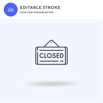 Closed icon vector, filled flat sign, solid pictogram isolated on white, logo Stock Illustration