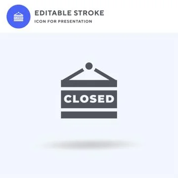 Closed icon vector, filled flat sign, solid pictogram isolated on white, logo Stock Illustration