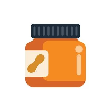 Closed jar of peanut butter with blank label for branding Stock Illustration