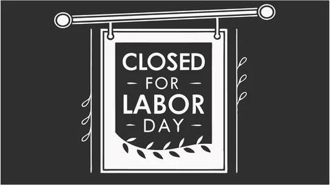 Closed for labor day sign vector illustration for business holiday announcement Stock Illustration