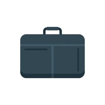 Closed laptop bag icon flat vector. Case backpack イラスト素材
