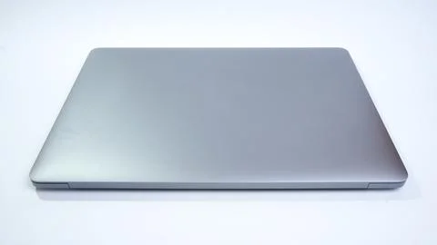 Closed Laptop on White Background Foto stock