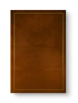 Closed leather blank book with frame isolated on white Stock Illustration