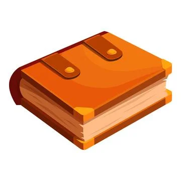 Closed leather book with metal elements is laying on surface Stock Illustration