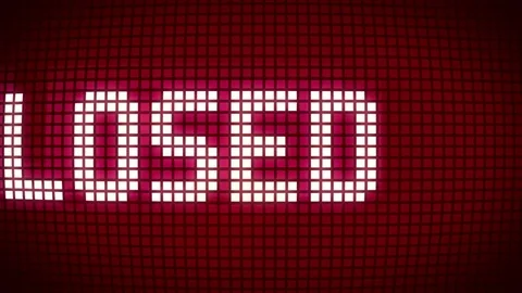 Closed, Led Display message Stock Footage 85069501