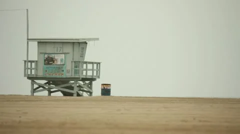 Closed Lifeguard Station Stock Footage 11442546
