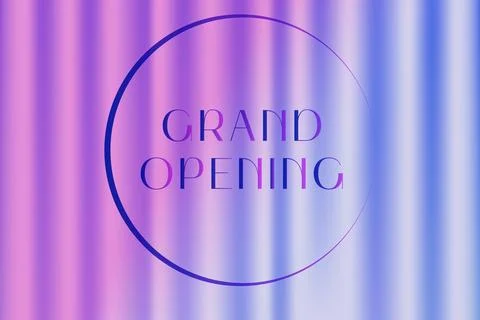 Closed light two-color theater or cinema curtain with the inscription Grand.. Stock Illustration