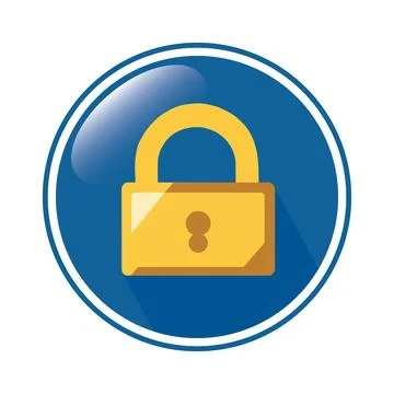 Closed lock 3D button, vector illustration on isolated background Stock Illustration