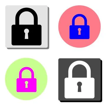 Closed lock. flat vector icon Illustrazione stock