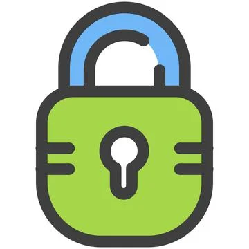 Closed lock icon, blocked padlock vector symbol Stock Illustration