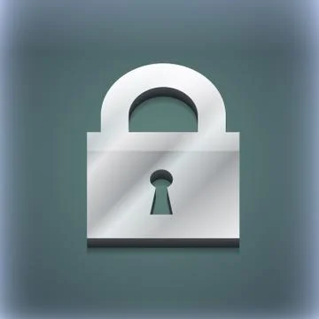 Closed lock icon symbol. 3D style. Trendy, modern design with space for your tex Stock Illustration