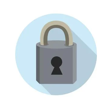 Closed lock. Keyhole. Metal object. Protection and security. 스톡 일러스트
