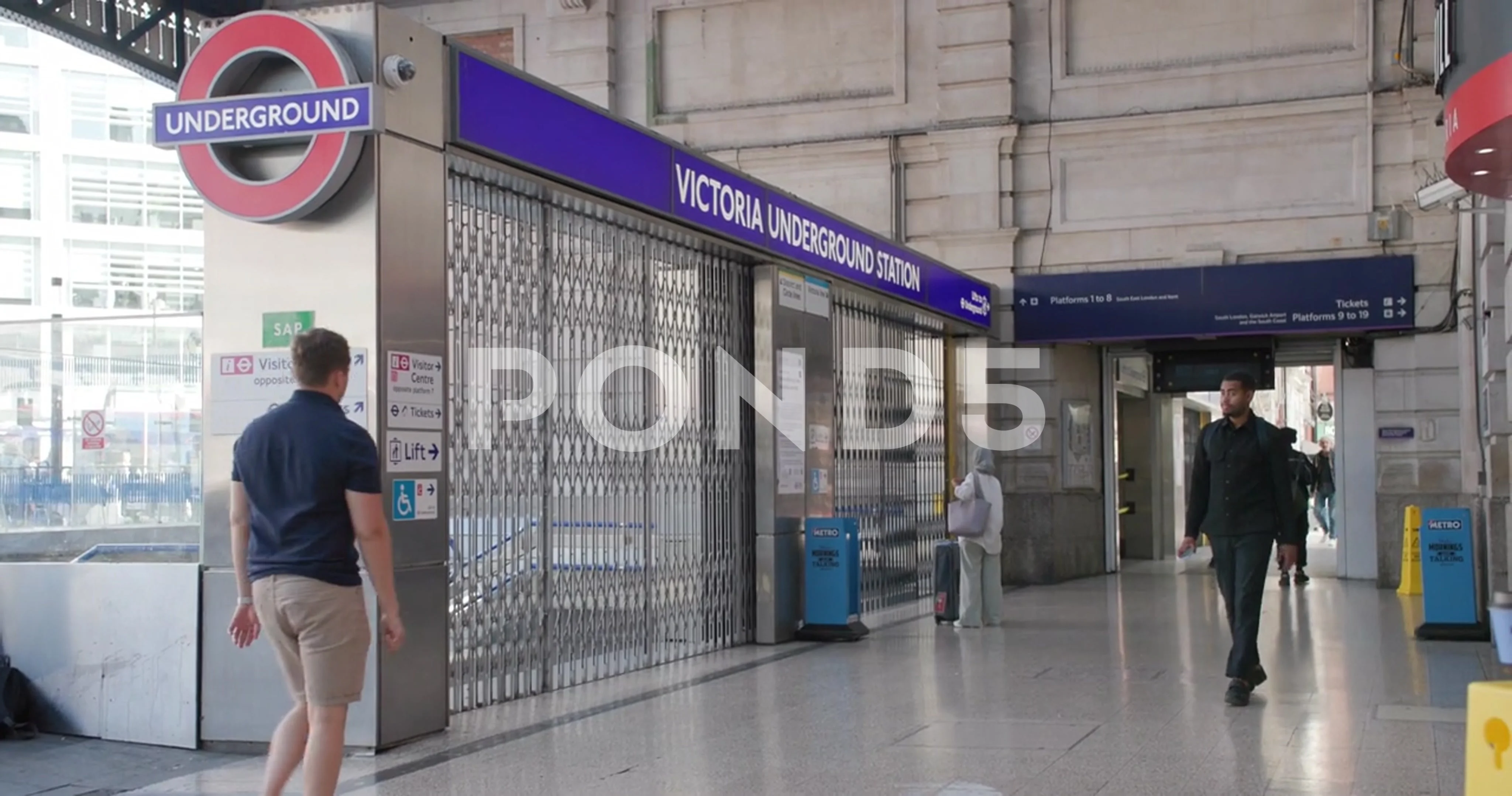 Closed London Victoria Underground Station During Strike