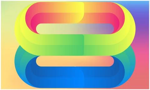 Closed loop in a abstract rainbow background Illustrazione stock