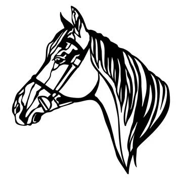Closed-loop horse head illustration template vector Stock Illustration
