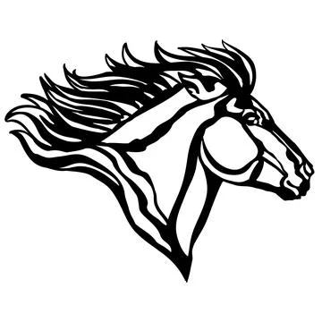 Closed-loop pony head illustration template vector Stock Illustration