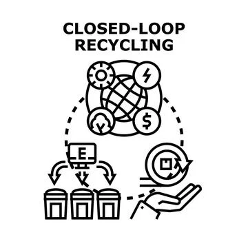 Closed loop recycling system protecting global environment Stock Illustration