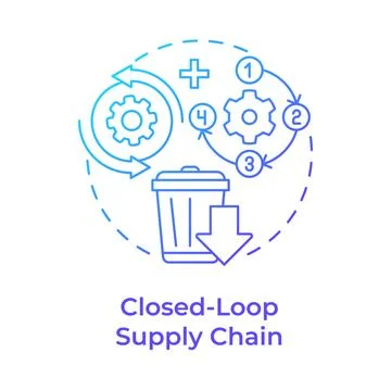 Closed-loop supply chain blue gradient concept icon Illustrazione stock