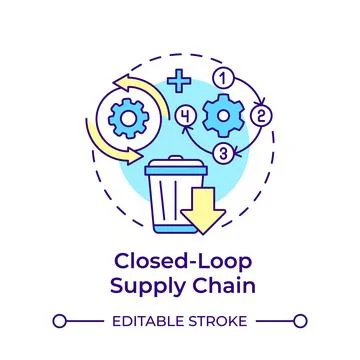 Closed-loop supply chain multi color concept icon Illustrazione stock