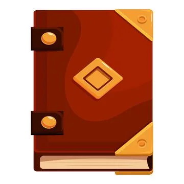 Closed magic book with golden decorations and leather straps holding knowle.. Stock Illustration
