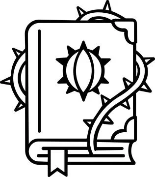 Closed magic book wrapped with thorny vines Stock Illustration