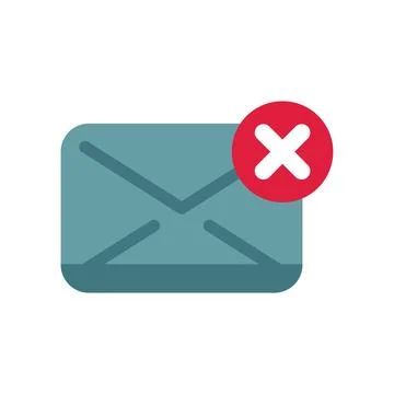 Closed mail envelope with red cross showing error sending message Stock-Illustration
