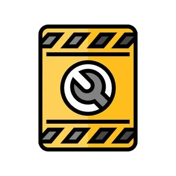Closed for maintenance information color icon vector illustration Illustrazione stock