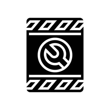 Closed for maintenance information glyph icon vector illustration Illustrazione stock