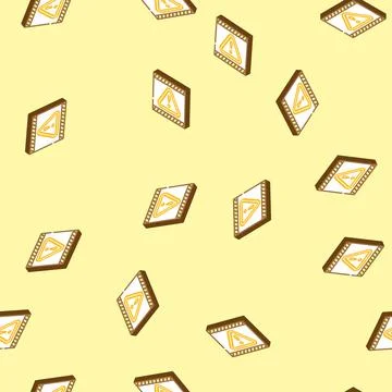 Closed maintenance information isometric icon seamless pattern Stock Illustration