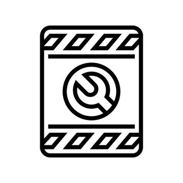 Closed for maintenance information line icon vector illustration 스톡 일러스트