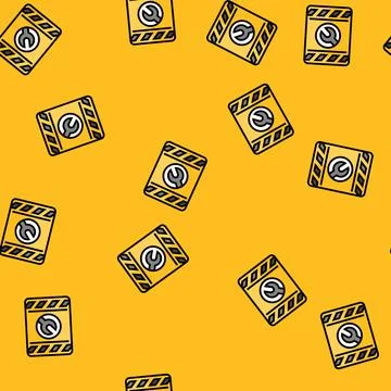 Closed for maintenance information vector seamless pattern Illustrazione stock