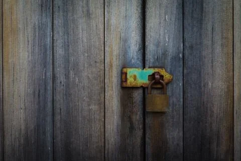 Closed metal lock door security protection padlock Stock Photos