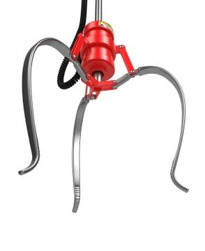 Closed Metal Robotic Claw in Red Color. Stock Illustration