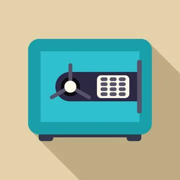 Closed metal safe box providing secure storage for valuables Stock Illustration