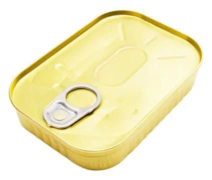 Closed metallic tin 库存照片