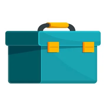 Closed metallic toolbox with yellow handle standing on white background 스톡 일러스트