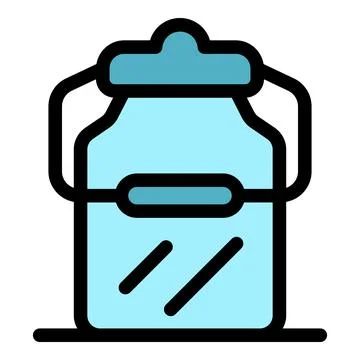 Closed milk bottle with handle and cap holding fresh milk Illustration