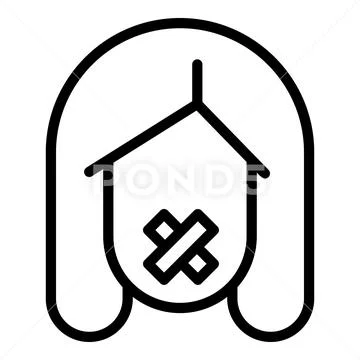 Closed mouth head icon, outline style Stock Illustration