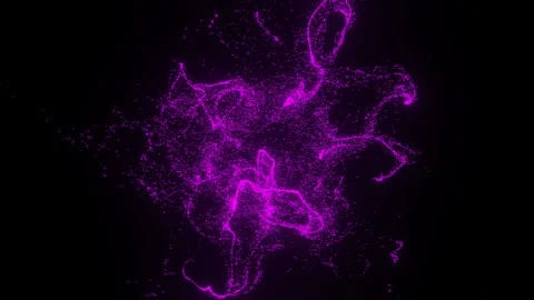 The closed movement of the purple dots creates swirling flows and lines on a Stock Footage 130939595