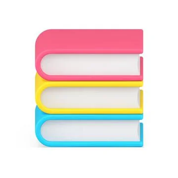Closed multicolored books stack with paper pages 3d icon vector illustration. Illustrazione stock