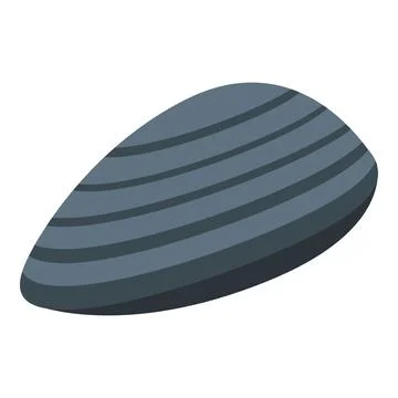 Closed mussel shell icon showing seafood and ocean 스톡 일러스트