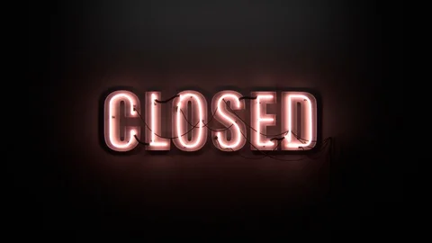 CLOSED - Neon Sign Stockbeeldmateriaal 128833130
